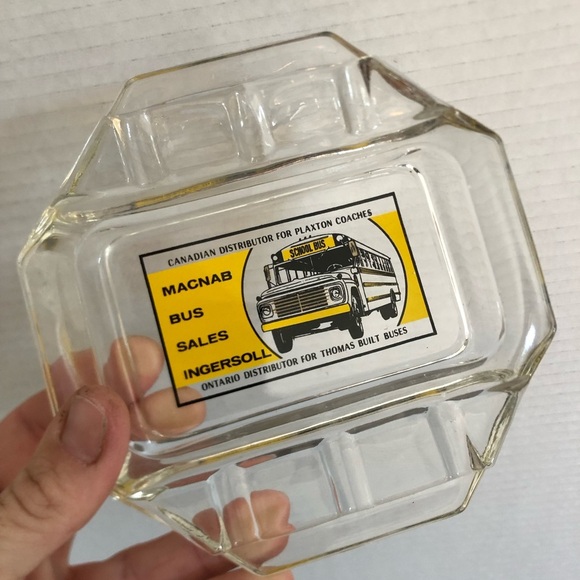 Vtg Glass Advertising Ashtray - Picture 4 of 9